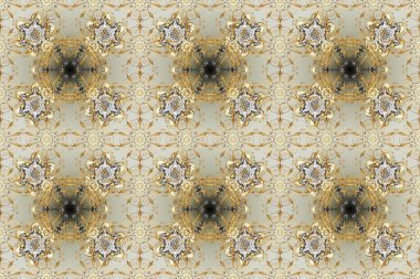 Arkaplan, kumaş, altın duvar kağıdı. Bej, gri ve nötr renklerdeki altın desenli altın elementler. Raster altın pürüzsüz desen. Düz elle çizilmiş vintage koleksiyonu.