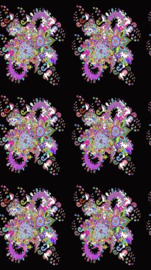 Küçük çiçekteki sevimli çiçek deseni. Siyah renkte çiçekler.