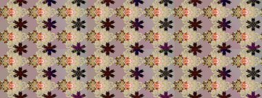 Raster illüstrasyonu. Çiçek desenli çizim. Bej renkli Asya tekstili.