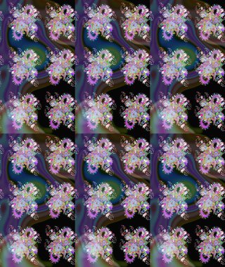 Raster Moda kumaş deseni. Çizgi çizimi kalıbı. Şirin çiçekler..