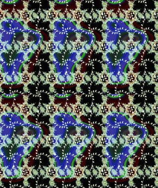 Tekrar eden çiçek arkaplanı, zarif siyah çiçek duvar kağıdı. Siyah renkler üzerine çiçek desenli çizimler, el yapımı papatyalar, papatyalar..