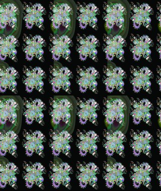 Raster. Kumaş, tekstil, duvar kağıdı baskısı için. Raster illüstrasyonu. Eskiz geçmişi. Tomurcukları çiçek olan sevimli bir çiçek deseni. Antika retro tarzı.