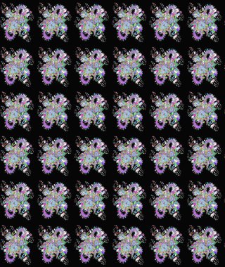 Raster çiçek izi. Raster Yumuşak kumaş deseni. Klasik taslak çizimi. Çiçekli siyah çizim deseni.