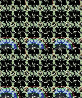 Raster illüstrasyonu. El çizimi. Çiçekli, yapraklı, çiçek desenli çizim..