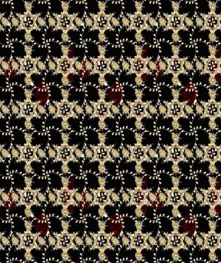 Raster Hip kumaş deseni. Eskiz Vintage Çiçek Deseni.