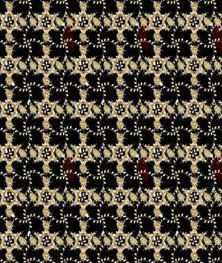 Siyah renkli çiçekler. Tropik çiçekler. Gömlek çizimi Arkaplan Deseni.