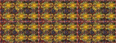 Kusursuz. Raster illüstrasyonu. Kahverengi renkli çiçekler. Şirin çiçek elementleri..