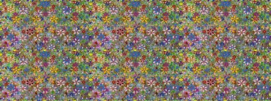 Küçük çiçekteki kusursuz desen. Hoş bir çiçek geçmişi var. Raster illüstrasyonu. Güzel kumaş deseni.