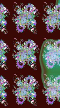 Üst manzara, yumuşak kahverengi renk. Manzaralı çiçek deseni. Sevgililer günü ve tebrik kartı konsepti için şık bir davetiye. Çiçek kompozisyonu, el boyası, hassas şablon..