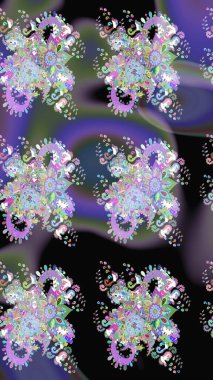 Ağaç dallı bahar çiçekleriyle desen, çiçek siluetiyle siyah renkler. Raster deseni.