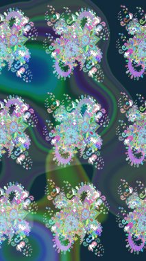 Küçük çiçekteki sevimli çiçek deseni. Mavi renkte çiçekler.