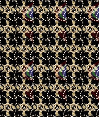 Tomurcukları çiçek olan sevimli bir çiçek deseni. Raster illüstrasyonu. Eski usul. Kumaş, tekstil, duvar kağıdı baskısı için. Eskiz geçmişi. Raster..