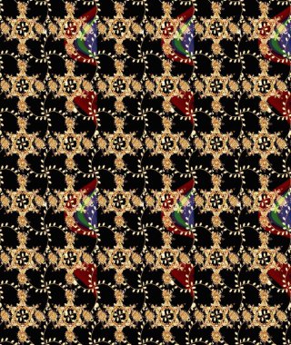 Raster Moda kumaş deseni. Çizgi çizimi kalıbı. Şirin çiçekler..