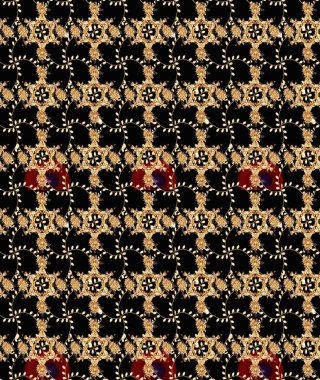 Çocuksu tasarım. Elle çizilmiş çiçek desenli Raster çizimi. Tekstil, kumaş, ambalaj, hatıra defteri için hoş bir çiçek arkaplanı. Siyah arkaplanda.