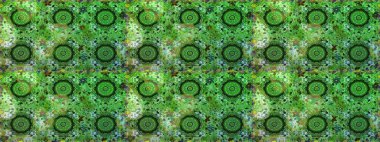 Süslü dekorasyon. Raster illüstrasyonu. Damask altın soyut çiçek yeşil renklerde pürüzsüz desen.