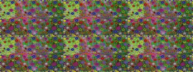 Yeşil renklerde. 3 boyutlu çiçekler, pürüzsüz. Raster illüstrasyonu.