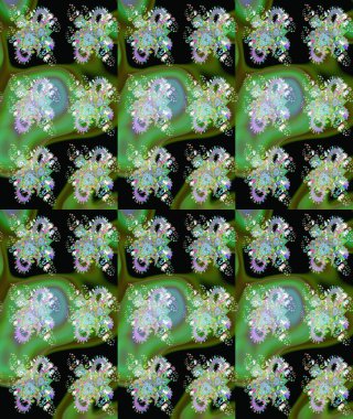 Klasik taslak çizimi. Çiçek yeşili eskiz deseni. Raster çiçek izi..