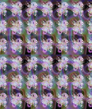 Şirin çiçekler. Raster Moda kumaş deseni. Çizgi çizimi deseni.