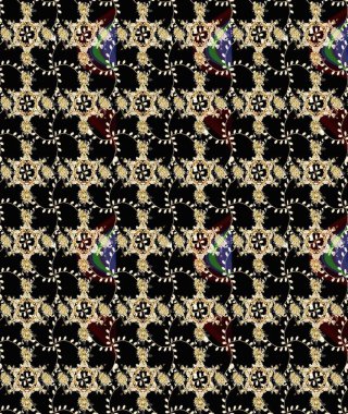 Tomurcukları çiçek olan sevimli bir çiçek deseni. Raster illüstrasyonu. Eski usul. Kumaş, tekstil, duvar kağıdı baskısı için. Eskiz geçmişi. Raster..