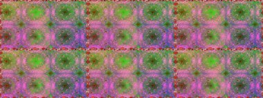 Çiçekli karalama şeklinde Raster çiçek deseni. Raster illüstrasyonu. Yumuşak, yaz çiçekleri yeşil renklerde.