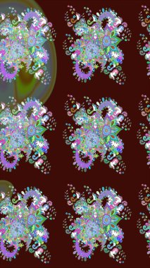 Raster illüstrasyonu. Güzel kumaş deseni. Bahar çiçekli güzel bir çiçek deseni..