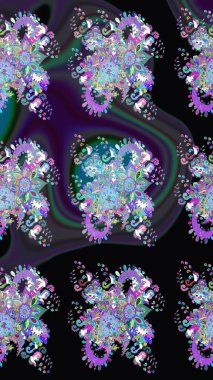 Çiçekler suluboya eskiz deseni. Raster Stili kumaş deseni.