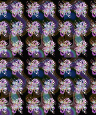 Kahverengi renkli çiçekler. Çiçekli karalama şeklinde Raster çiçek deseni. Yumuşak, bahar çiçekli arka plan.