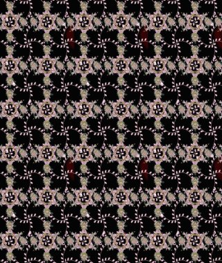 Raster Illustrasyon 'daki Çiçek Deseni' nin son moda çizimi. Renkli Yaz Temalı eskiz kalıbı. Siyah renkli çiçekler. Düz Çiçek Elementleri Tasarımı.