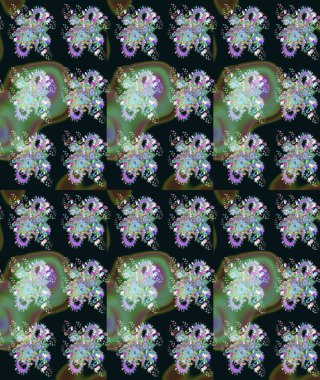 Gri renkli çiçekler. Raster düz çiçek çizim deseni. Tasarım hediye paketi, tebrik kartları, posterler ve afiş tasarımı.