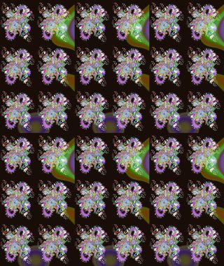 Gri renkli çiçekler. Kumaş desenli papatya çiçekleri ayrıntıları.