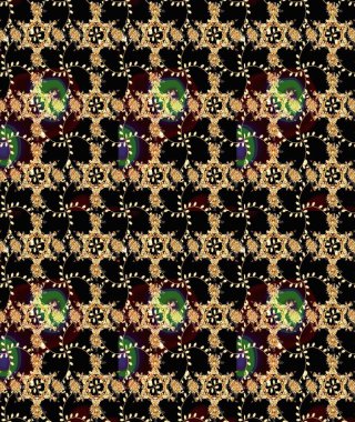 Raster. Renkli Bahar Teması eskiz kalıbı. Düz Çiçek Elementleri Tasarımı.