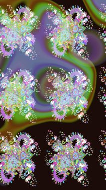 Düz Çiçek Elementleri Tasarımı. Güzel kumaş deseni. Renkli Bahar Teması eskiz kalıbı. Raster illüstrasyonunda çiçek deseni çizimi.