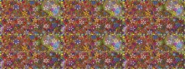 Nazik, narin çiçek arkaplanı. Kahverengi renkli çiçekler. Raster çiçek desenli ve çiçekli..