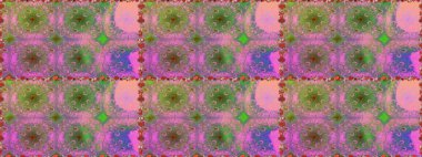 Çiçeksiz desenli, suluboya elle çizilmiş elementler. Parlak renkli fantezi çiçekleri, yapraklar, pembe renkli tomurcuklar.