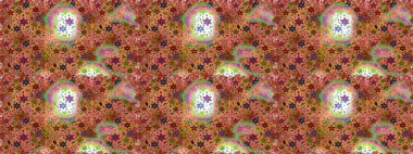 Kahverengi renkli Asya tekstili. Raster illüstrasyonu. Kusursuz çiçek deseni.