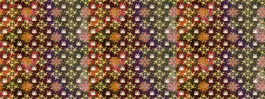 Raster illüstrasyonu. El çizimi. Çiçekli, yapraklı, çiçek desenli çizim..