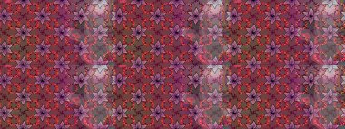 Raster illüstrasyonu. Yumuşak, yaz çiçekleri kahverengi ve mor renklerde. Raster deseni. Küçük çiçekte sevimli çiçek deseni var..