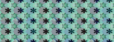 Düz Çiçek Elementleri Tasarımı. Raster illüstrasyonundaki çiçek desenli çizim. Renkli Bahar Teması eskiz kalıbı. Mavi ve nötr renkte çiçekler.