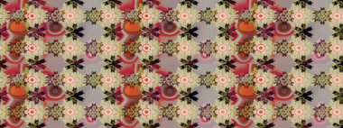 Çiçekli çiçek deseni, suluboya. Raster deseni. Küçük çiçekte güzel bir çiçek deseni..