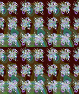 Renkli Yaz Temalı eskiz kalıbı. Kahverengi renkli çiçekler. Düz Çiçek Elementleri Tasarımı. Çiçekli retro deseni çiz.