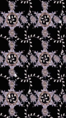 Şirin çiçek elementleri. Taslak desenli, modaya uygun kumaş deseni. Düz Çiçek Elementleri Tasarımı. Renkli Bahar Teması eskiz kalıbı. Raster illüstrasyonu.