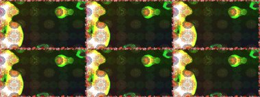 Suluboya elle çizilmiş çiçek desenli eskiz deseni. Parlak renkli fantezi çiçekleri, yapraklar, gri renkli tomurcuklar.