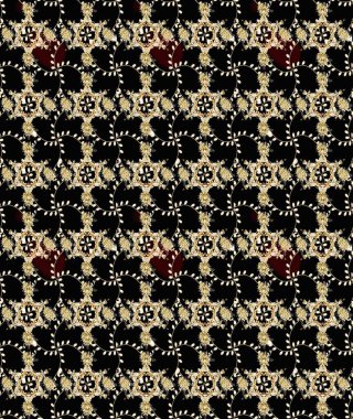 Siyah renkli çiçekler. Tropik çiçekler. Gömlek çizimi Arkaplan Deseni.