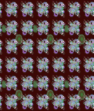 Düz Çiçek Elementleri Tasarımı. Raster illüstrasyonundaki çiçek desenli çizim. Kahverengi renkli çiçekler. Renkli Bahar Teması çizim şablonu.