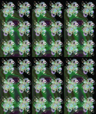 Çiçekli yeşil renkte bir çiçek deseni çiz. Suluboya tarzında yeşil renkte çiçekler.