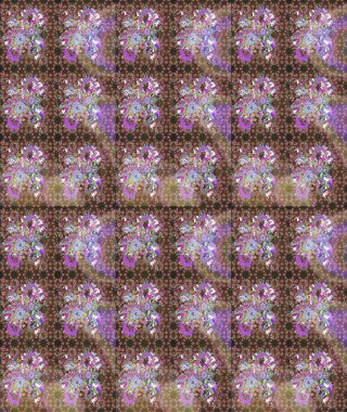 Kahverengi renklerde. Kahverengi renkte kahverengi papatya deseni. Raster illüstrasyonu.