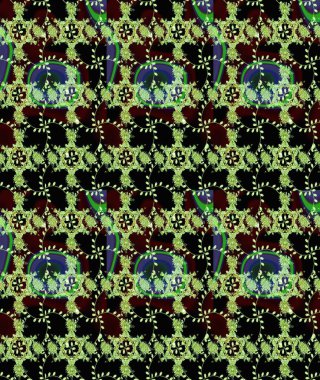 Siyah renkli çiçekler. Düz Çiçek Elementleri Tasarımı. Renkli Bahar Teması eskiz kalıbı. Sevimli çiçek raster deseni.