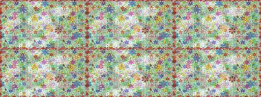 Tekstil, kumaş, kapaklar, duvar kağıtları, baskı, naylon, yapıştırma, örgü, dekupaj için çiçeksiz arkaplan. Millefleur 'lar. Küçük nötr çiçeklerle oldukça kaliteli besin torbası deseni.