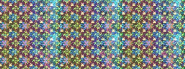 Çizim çiçek deseni duvar kâğıdı olarak kullanılabilir. Raster illüstrasyonu. Mavi ve kahverengi renkte çiçekler.