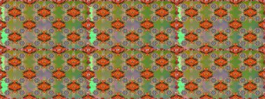 Millefleur 'lar. Tekstil, kumaş, kapaklar, duvar kağıtları, baskı, naylon, yapıştırma, örgü, dekupaj için çiçeksiz arkaplan. Küçük yeşil çiçekli oldukça eski bir besin torbası deseni..